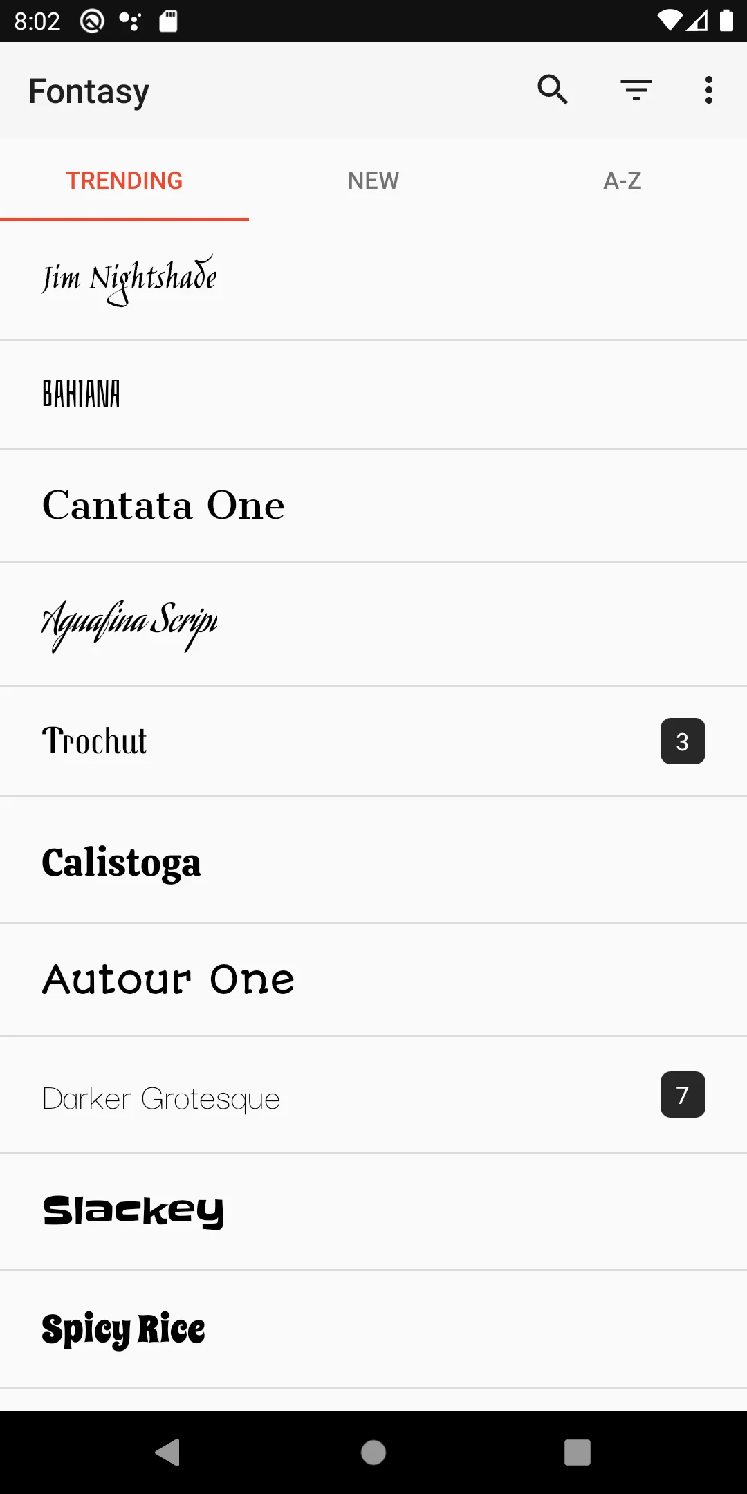 Fontasy - Google Fonts Browser screenshot