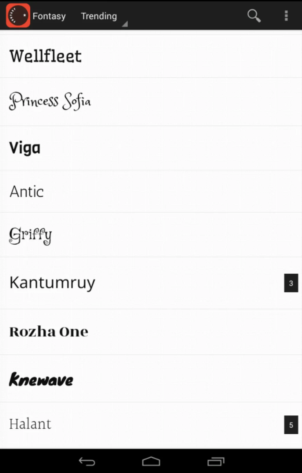 Fontasy - Google Fonts Browser screenshot